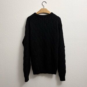 100% Cashmere Black Cable Knit Sweater Embassy Row size Large